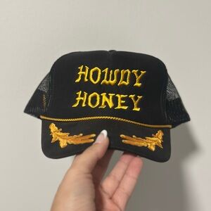 Howdy Honey Black and Gold Women's Hat